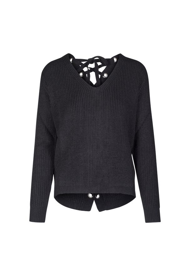 Urban Classics - Bluza damska duże rozmiary Urban Classic back lace up. Kolor: czarny