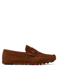 TOMMY HILFIGER - Tommy Hilfiger Mokasyny Th Classic Suede Driver FM0FM05000 Brązowy. Kolor: brązowy #1