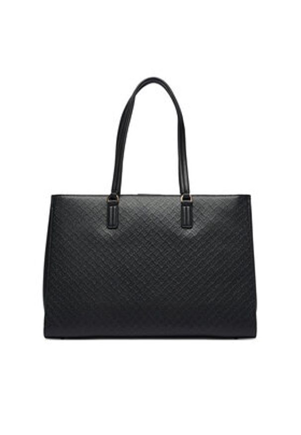 TOMMY HILFIGER - Tommy Hilfiger Torebka Th Daily Tote Mono AW0AW18417 Czarny. Kolor: czarny. Materiał: skórzane