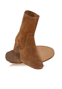 Ochnik - Buty damskie. Kolor: brązowy. Materiał: skóra, zamsz. Szerokość cholewki: normalna. Obcas: na obcasie. Styl: elegancki, klasyczny. Wysokość obcasa: średni #2