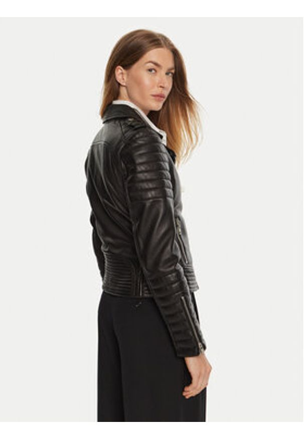 Serge Pariente Kurtka skórzana Hipster Girl Czarny Regular Fit. Kolor: czarny. Materiał: skóra