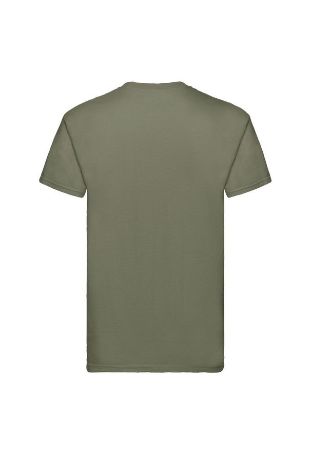FRUIT OF THE LOOM - Męska Koszulka Super Premium. Kolor: zielony