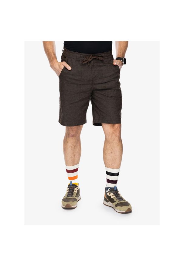 ROYAL ROBBINS - Spodenki męskie Royal Robbins Hempline Short. Kolor: brązowy. Sport: turystyka piesza