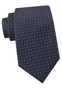 Krawat Męski - Angelo di Monti - Granatowy w Groszek. Kolor: niebieski. Materiał: tkanina. Wzór: grochy. Styl: elegancki, wizytowy #1