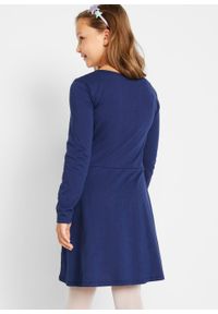 Sukienka dziewczęca z dżerseju + torebka (2 części), bawełna organiczna bonprix niebieski. Kolor: niebieski. Materiał: jersey, materiał, bawełna. Wzór: aplikacja, nadruk #6