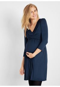 bonprix - Sukienka ciążowa i do karmienia LENZING™ ECOVERO™. Kolekcja: moda ciążowa. Kolor: niebieski. Materiał: wiskoza