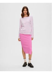 Selected Femme Bluzka Essential 16087915 Różowy Regular Fit. Kolor: różowy. Materiał: bawełna #6