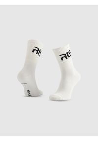 4f - 4F Skarpety casual wysokie męskie 4F x Robert Lewandowski - białe 39-42. Kolor: biały. Materiał: dzianina, bawełna #1
