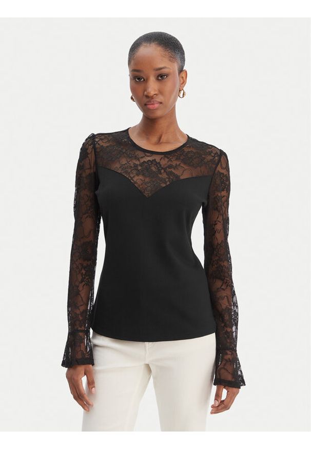 Morgan Bluzka 261-TMELO Czarny Slim Fit. Kolor: czarny. Materiał: syntetyk