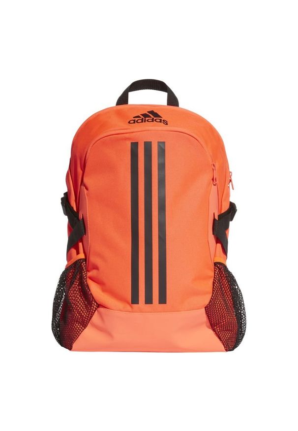 Adidas - Plecak adidas Power V FJ4460 pomarańczowy - 1size. Kolor: pomarańczowy. Materiał: poliester, tkanina. Wzór: paski, ze splotem. Styl: casual, sportowy