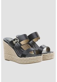 Michael Kors - MICHAEL KORS Czarne sandały Lucinda Wedge, Rozmiar 38. Kolor: czarny #7