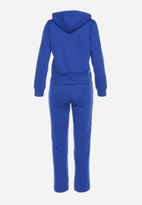 Born2be - Granatowy Bawełniany Komplet Dresowy Bluza z Kapturem i Spodnie z Gumką Xerissta. Kolor: niebieski. Materiał: bawełna, dresówka #5