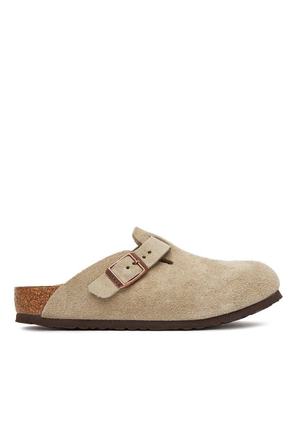 Birkenstock Klapki Boston Kids 1027875 Beżowy. Kolor: beżowy. Materiał: zamsz, skóra