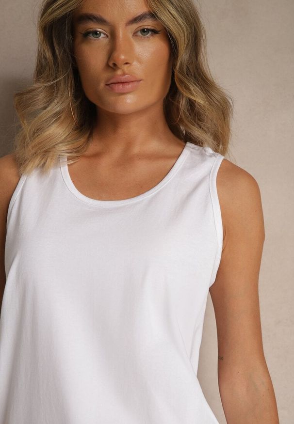 Renee - Biała Basicowa Koszulka z Bawełny Zirevina. Kolor: biały. Materiał: bawełna