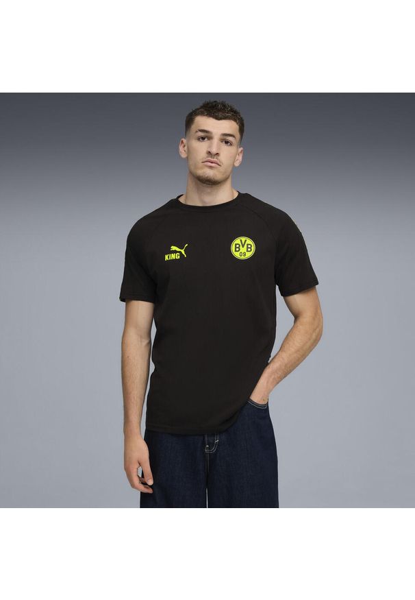 Puma - Męska koszulka Borussia Dortmund KING PUMA Black Yellow Alert. Kolor: czarny, wielokolorowy, żółty. Sport: piłka nożna