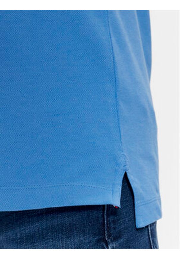 TOMMY HILFIGER - Tommy Hilfiger Polo Monotype Flag MW0MW33585 Niebieski Slim Fit. Typ kołnierza: polo. Kolor: niebieski. Materiał: bawełna