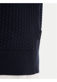 Bugatti Sweter 7100-15532E Granatowy Regular Fit. Kolor: niebieski. Materiał: bawełna #7