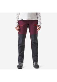 FORCLAZ - Spodnie trekkingowe damskie Forclaz MT900. Kolor: fioletowy, wielokolorowy, czarny. Materiał: materiał, tkanina, syntetyk. Wzór: ze splotem