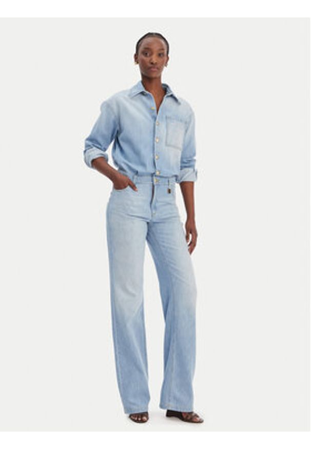 Elisabetta Franchi Kombinezon TJ-44D-61E2-V690 Niebieski Regular Fit. Kolor: niebieski. Materiał: bawełna