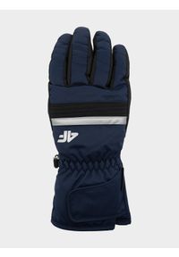 4f - Rękawice narciarskie męskie. Kolor: niebieski. Materiał: materiał, syntetyk. Technologia: Thinsulate. Sport: narciarstwo #1