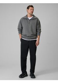 4f - 4F Bluza dresowa regular bez kaptura męska - szara S. Okazja: na co dzień, do pracy, na spacer, na uczelnię. Typ kołnierza: bez kaptura. Kolor: szary. Materiał: dresówka. Styl: klasyczny, casual #2