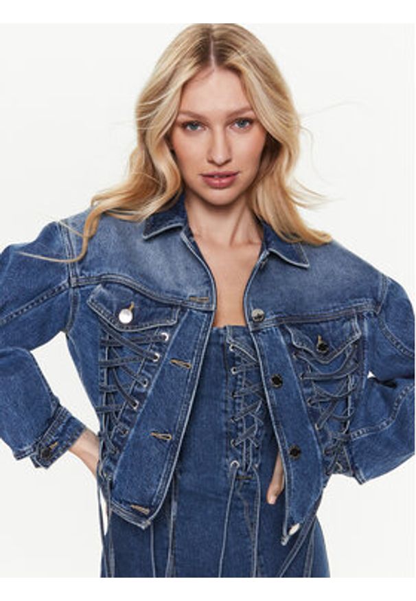 Pinko Kurtka jeansowa 100117 A0GF Granatowy Regular Fit. Kolor: niebieski. Materiał: bawełna
