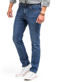 Wrangler - WRANGLER TEXAS SLIM MĘSKIE SPODNIE JEANSOWE BRUISED BLUE W12SKN32M 112144753