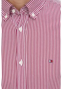 TOMMY HILFIGER - Tommy Hilfiger koszula męska kolor bordowy slim z kołnierzykiem button-down. Typ kołnierza: button down. Kolor: czerwony. Materiał: bawełna, materiał, dzianina. Długość rękawa: długi rękaw. Długość: długie #4