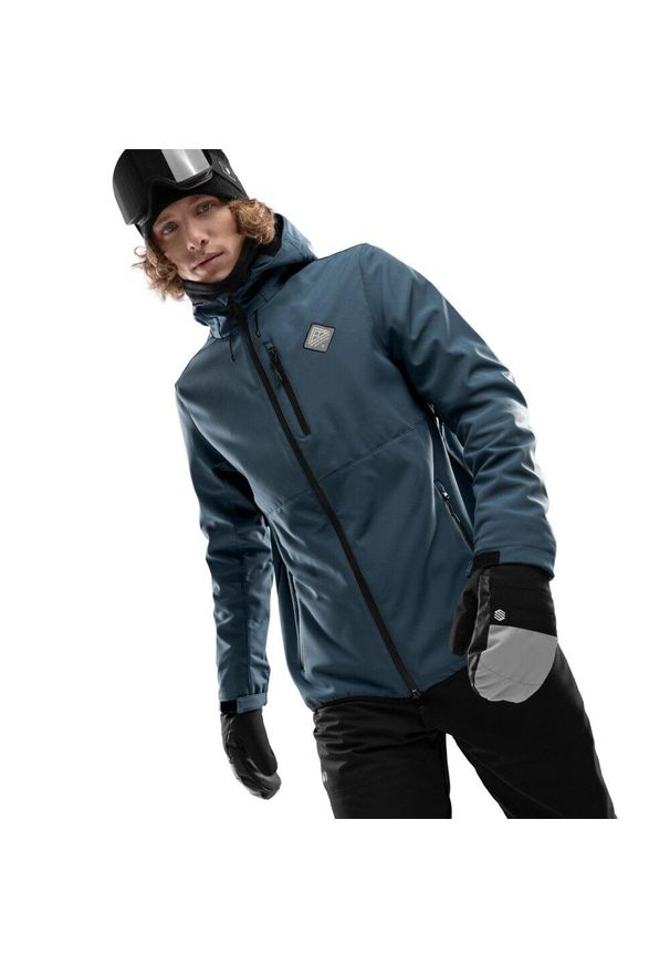 SIROKO - Męska kurtka snowboardowa Sporty zimowe Siroko W2 Monsoon. Kolor: niebieski. Materiał: softshell, materiał. Sezon: zima. Styl: sportowy