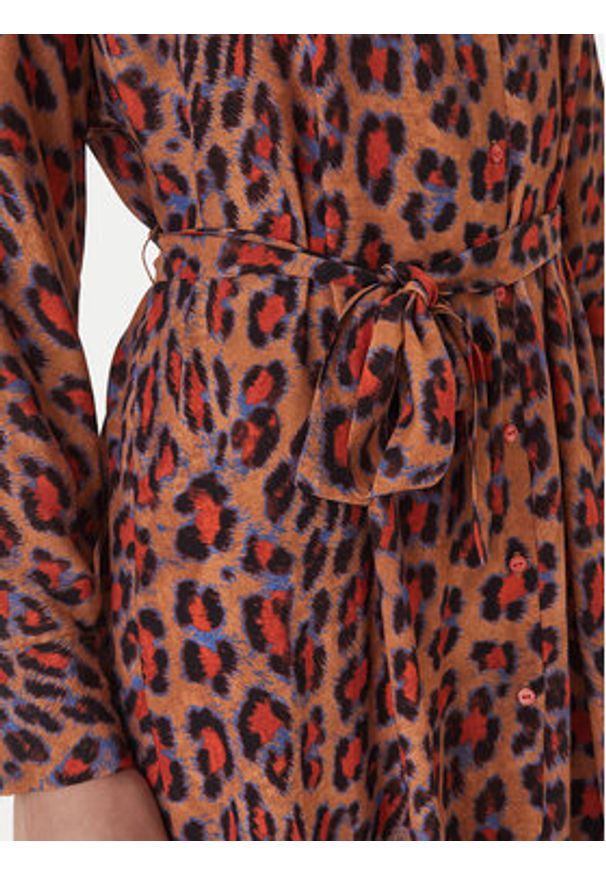 LOLA CASADEMUNT Sukienka koszulowa MS2616017 Brązowy Regular Fit. Kolor: brązowy. Materiał: wiskoza. Typ sukienki: koszulowe