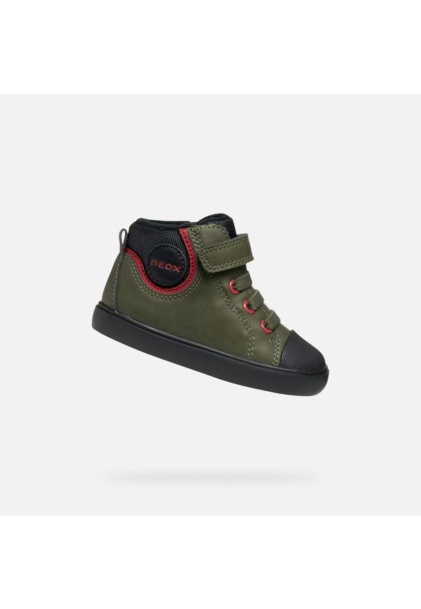 Geox - Buty GEOX B GISLI Zielony. Okazja: na co dzień. Kolor: czarny, zielony, wielokolorowy. Materiał: syntetyk, tkanina