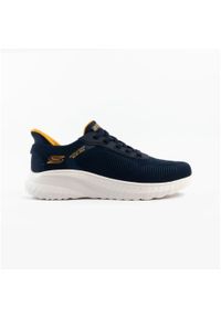 skechers - Buty sportowe męskie Skechers Bobs Squad Chaos SLIP-INS. Kolor: niebieski. Materiał: materiał. Szerokość cholewki: normalna