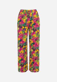 Born2be - Żółte Proste Spodnie z Wiskozy w Kwiatowy Print Yadolle. Stan: podwyższony. Kolor: żółty. Materiał: wiskoza. Wzór: nadruk, kwiaty. Sezon: lato #3