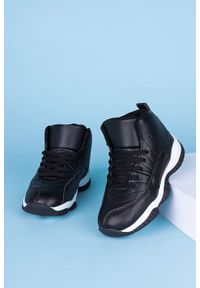 Casu - Czarne buty sportowe sznurowane casu 201h/bw. Kolor: czarny, biały, wielokolorowy