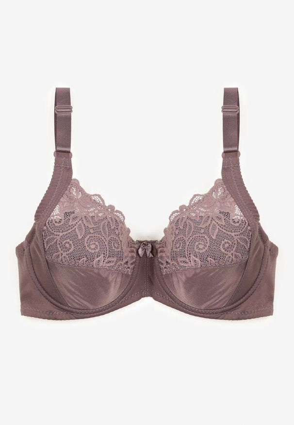 Renee - Szary Biustonosz Typu Full Cup z Regulowanymi Ramiączkami Vikiirisa. Kolor: szary. Materiał: jeans