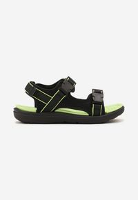 Born2be - Czarno-Zielone Sandały w Sportowym Stylu Firicene. Okazja: na spacer. Zapięcie: rzepy. Kolor: czarny. Sezon: lato. Styl: sportowy