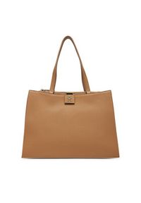 TOMMY HILFIGER - Tommy Hilfiger Torebka Th Her Tote AW0AW17191 Brązowy. Kolor: brązowy. Materiał: skórzane #5