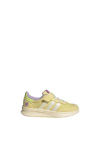 Adidas - Buty adidas Disney Tiana Run 70s 2.0 dla dzieci. Kolor: żółty, biały, wielokolorowy, różowy. Wzór: motyw z bajki. Sport: bieganie