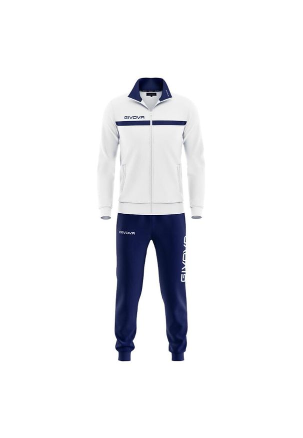 Dres z polaru zapinany na suwak Givova One. Kolor: wielokolorowy, niebieski. Materiał: dresówka, polar. Sport: fitness