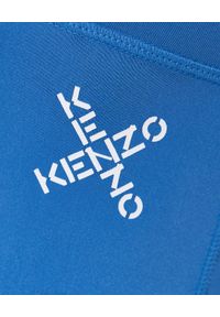 Kenzo - KENZO - Niebiskie leginsy Sport. Kolor: niebieski. Materiał: materiał. Długość: długie. Wzór: aplikacja. Styl: sportowy