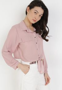 Born2be - Różowa Koszula Viviciane. Kolor: różowy. Materiał: jeans. Długość rękawa: długi rękaw. Długość: długie #1