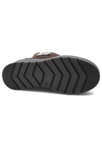 Brązowe Botki Armodo Stylowe Obuwie Damskie. Kolor: brązowy. Materiał: zamsz, jeans. Wzór: aplikacja. Obcas: na platformie. Styl: elegancki #8