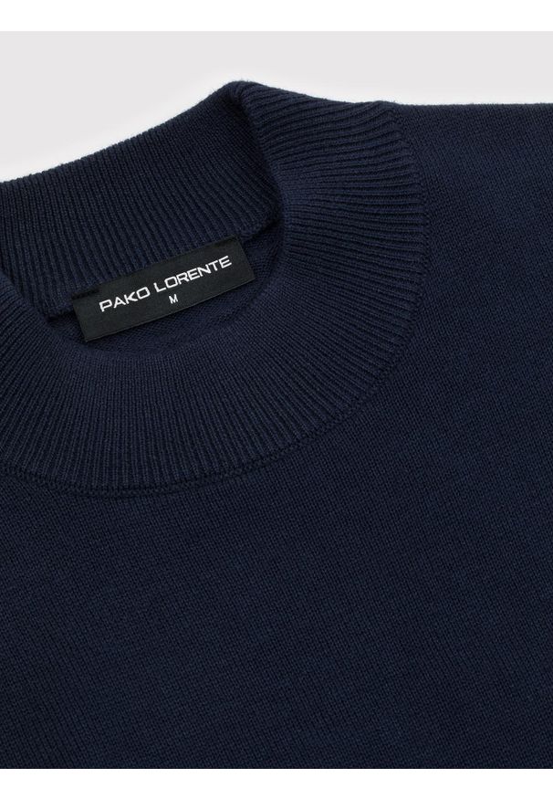 Pako Lorente - PAKO LORENTE - Granatowy bawełniany półgolf męski. Kolor: niebieski, zielony. Materiał: bawełna. Sezon: jesień