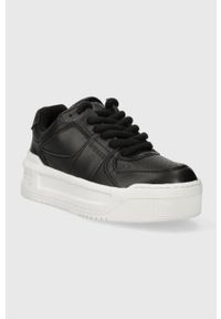 Guess sneakersy LEMMER kolor czarny FL8MMR ELE12. Nosek buta: okrągły. Kolor: czarny. Materiał: guma. Obcas: na platformie #5
