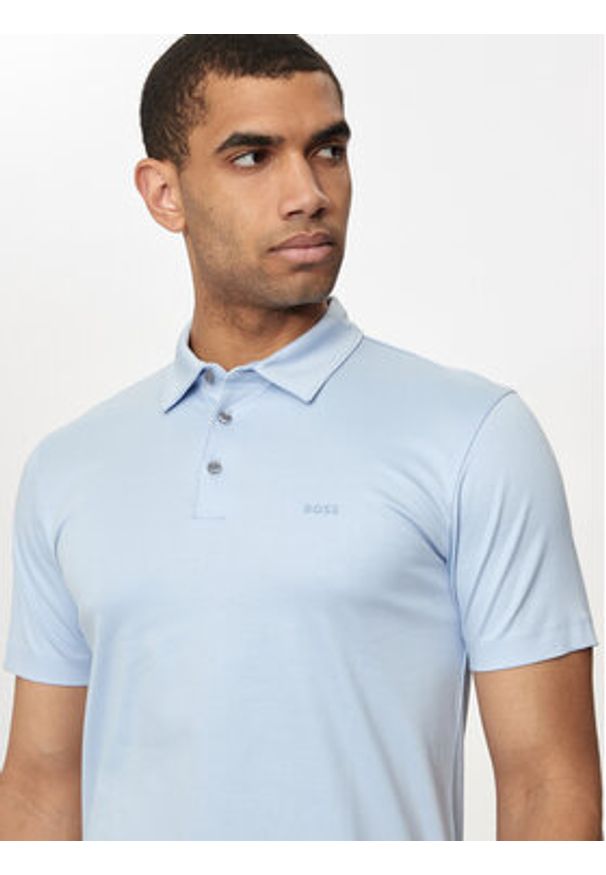 BOSS - Boss Polo Palosh 30 50471335 Błękitny Slim Fit. Typ kołnierza: polo. Kolor: niebieski. Materiał: bawełna