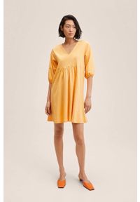 mango - Mango sukienka Serenade kolor pomarańczowy mini oversize. Kolor: pomarańczowy. Typ sukienki: oversize. Długość: mini