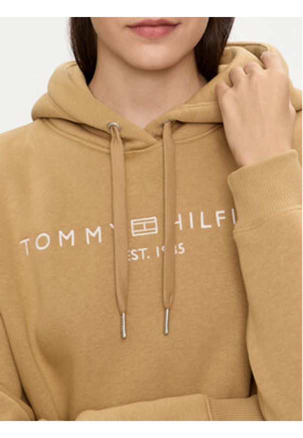TOMMY HILFIGER - Tommy Hilfiger Bluza Modern WW0WW43598 Beżowy Regular Fit. Kolor: beżowy. Materiał: syntetyk, bawełna