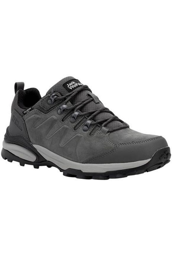 Buty trekkingowe męskie Jack Wolfskin Efugio Texapore Low M. Zapięcie: sznurówki. Kolor: szary, wielokolorowy. Materiał: skóra. Szerokość cholewki: normalna. Sport: turystyka piesza