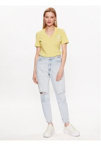 Calvin Klein Jeans T-Shirt J20J221429 Żółty Regular Fit. Kolor: żółty. Materiał: bawełna #4