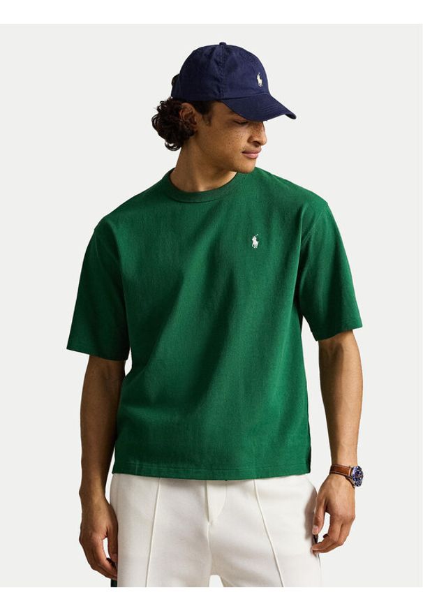 Polo Ralph Lauren T-Shirt 710A12979005 Zielony ciemny Relaxed Fit. Typ kołnierza: polo. Kolor: zielony. Materiał: bawełna
